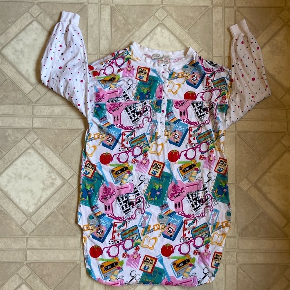 Kathryn Funky print night shirt size Large